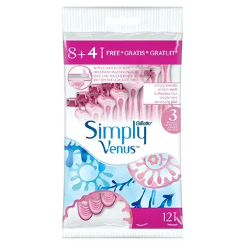 Gillette Simply Venus Women's Disposable Razors 12 Pieces