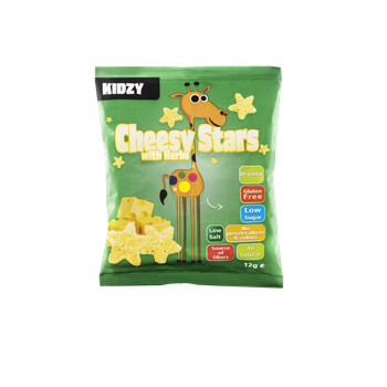 Kidzy Cheesy Stars Organic Corn Puffs 12g