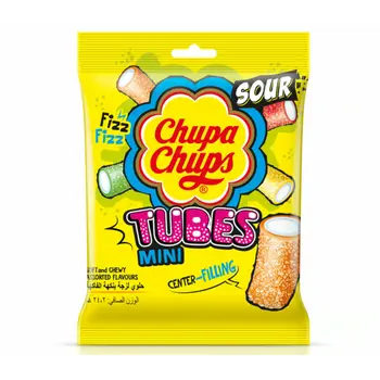 Chupa Chups Sour Jellies Tube Soft & Chewy Assorted Flavours 24.20g
