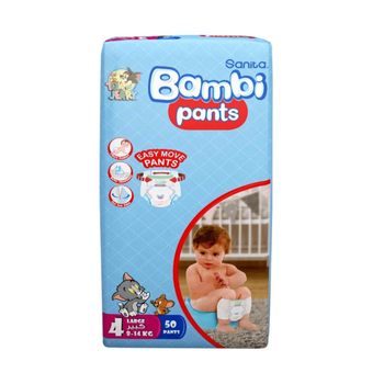 Sanita Bambi Large Size 4 8-14Kg Baby Pants Diapers 50Pieces
