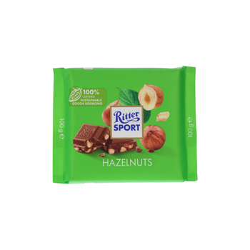 Ritter Sport Milk Chocolate With Chopped Hazelnuts 100G