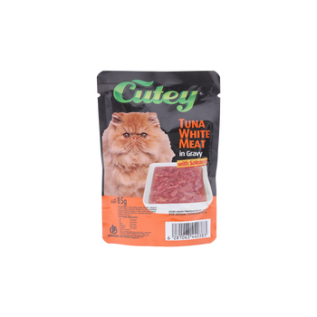 كيوتي أكل قطط بالتونة البيضاء والسالمون 85جرام