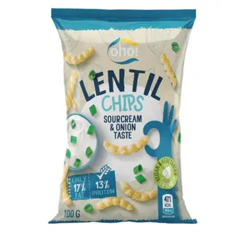 OHO Lentil Chips With Sour Cream & Onion 100g