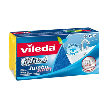 Vileda Glitzi Jumbo Antibacterial Sponge Yellow