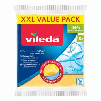 Vileda XXL Value Pack Cleaning Sponge Cloth 10 Pcs