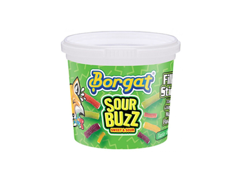 Borgat Sour Buzz Assorted Filled Tubes Tubs 150 g