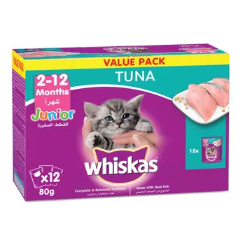 Whiskas Junior Tuna Wet Kitten Food 12x80g