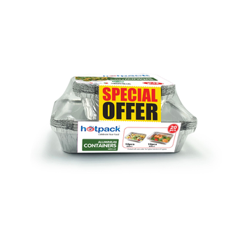 Hotpack Aluminium Containers 20 Pieces