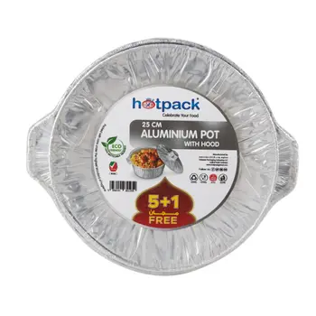 Hotpack Eco-Friendly Aluminium Pot with Hood 25cm