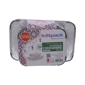 خصم 20% على حاويات الألمنيوم من هوت باك 8389+8342 (10 قطع لكل منها)