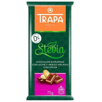 Trapa Stevia Crunchy Chocolate Bar 75G