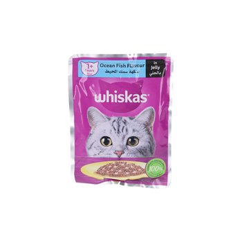 ويسكاس طعام رطب للقطط بالسمك المحيطي في الجلي 80جرام