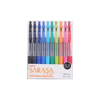 زيبرا ساراسا كليب أقلام جل 0.5 ملم طقم من 10 الوان