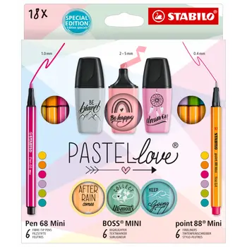 Stabilo Pastel Love Mini Set 18 Pcs