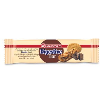 Papadopoulos Digestive Bar With Choco chips 28g