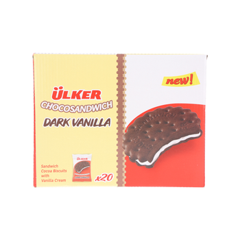 Ulker Dark Vanilla Choco Sandwich Biscuits 20x23.5g