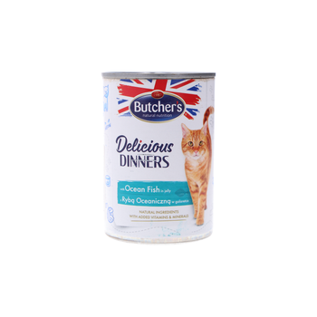 بوتشرز طعام للقطط عشاء لذيذ مع قطع سمك البحر في الجيلي 400 جرام