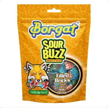 Borgat Sour Buzz Assorted Bricks Multi Flavour Standup Pouch 75g