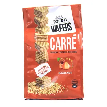 Toren Wafer Carre Cubic Hazelnut 125g