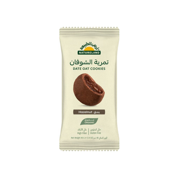 Natureland Hazelnut Date Oat Cookies Gluten-Free Organic High Fiber, 40g