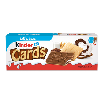Kinder Cards Wafer Biscuits With Creamy Milk & Cocoa Filling, Family Pack 10×25.6g