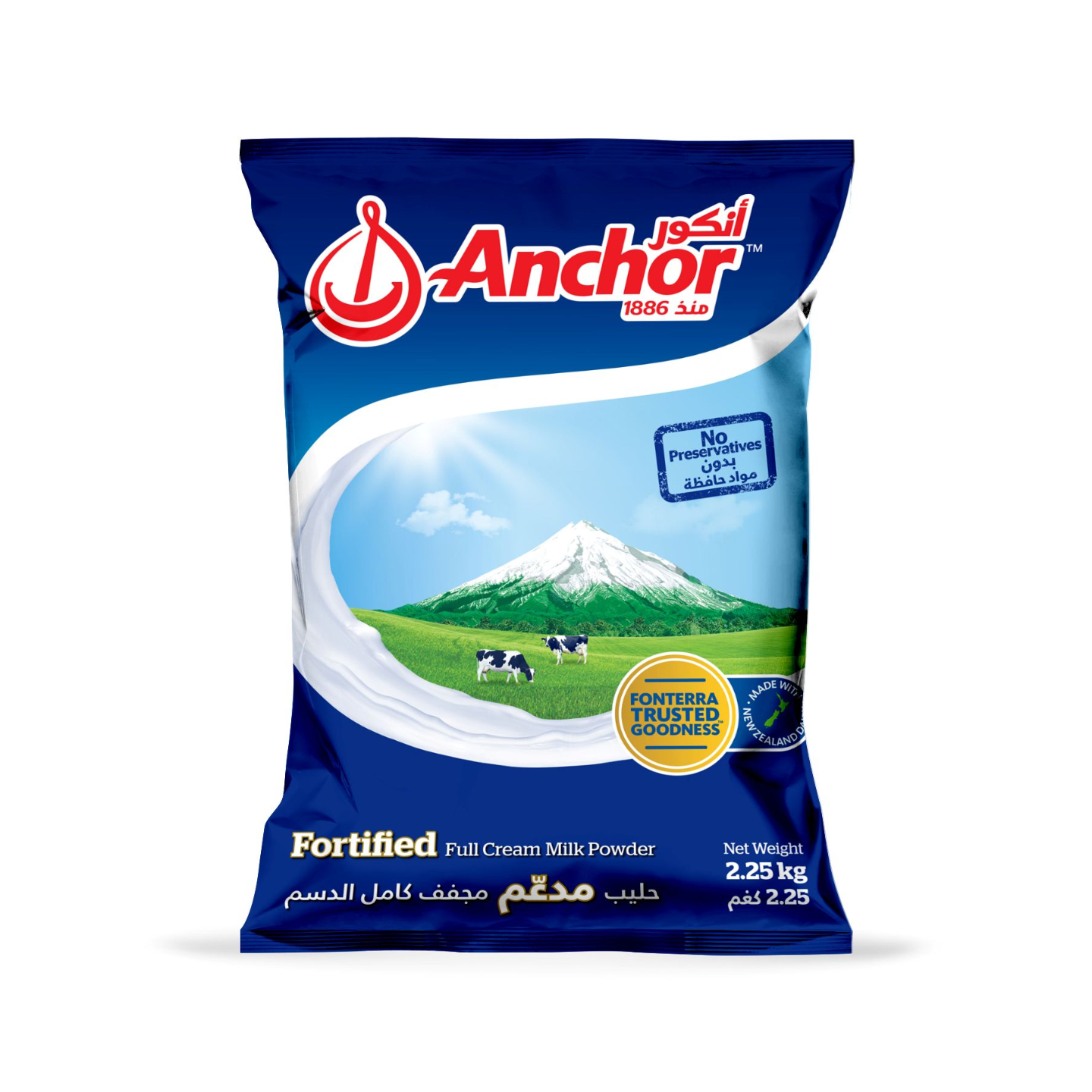 أنكور حليب مجفف مدعم كامل الدسم ٢.٢٥ كغم