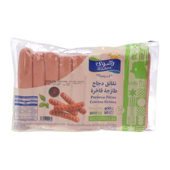 رضوى دجاج نقانق دجاج طازجة فاخرة سادة 10×400جرام