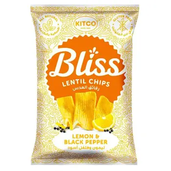Kitco Bliss Lentil Chips Lemon & Black Pepper 27 G