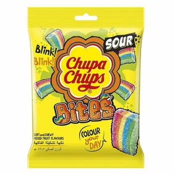 Chupa Chups Sour & Chewy Mixed Fruit Candy Bites 85g