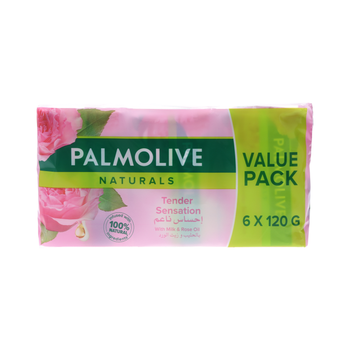 Palmolive Naturals Milk & Rose Bar Soap 6x120g