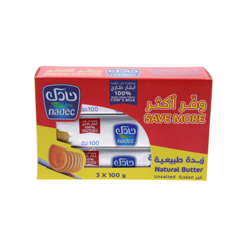 Nadec Unsalted Natural Butter 3x100g