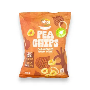 أوهو رقائق البازلاء بطعم البصل المكرمل 100جرام