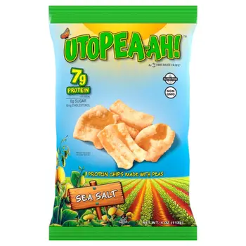 ذا ديلي كريف يوتوبيا-آه! رقائق بروتين مصنوعة من البازلاء  بنكهةملح البحر خالية من الغلوتين 113جرام