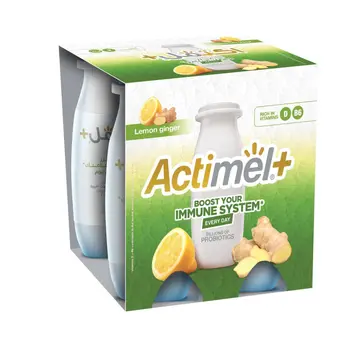Actimel Lemon Ginger Yogurt Drink 4 × 93Ml