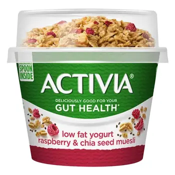 Activia Mixgo Low Fat Yogurt With Raspberry Chia Seed Muesli 170g