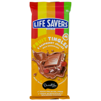 Darrell Lea Raspberry Fruit Tingles Milk Chocolate 160g