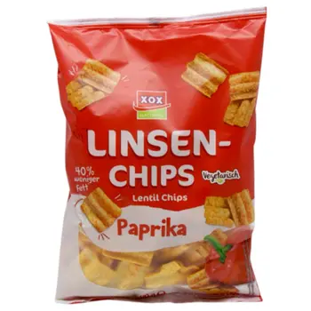 أكس أو أكس رقائق العدس بنكهة البابريكا 90جرام