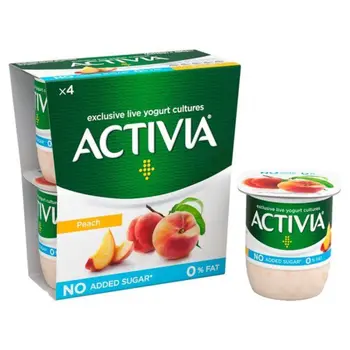Activia Peach Apricot Yoghurt 0% Fat 120g
