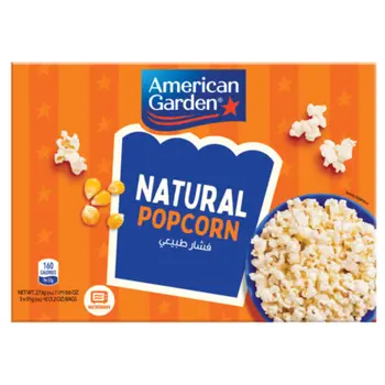 American Garden Microwaveable Natural Popcorn 3x273g