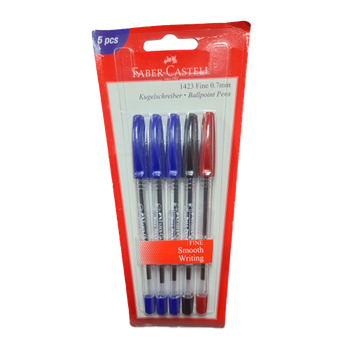 Faber Castell Assorted Ballpen Fine 0.7mm 5 Pieces
