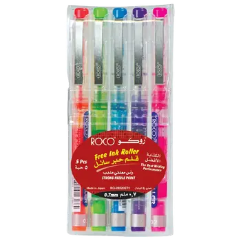 Roco Free Ink Roller Liquid Ink Pen Set 5 Pieces