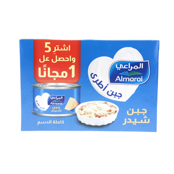Almarai Full Fat Cheddar Canned Cheese 6x56g