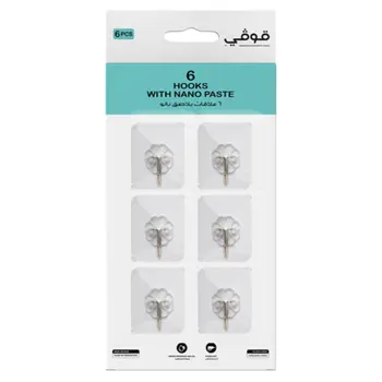 قوفي علاقات حائط مع لاصق نانو مجموعة من 6قطع