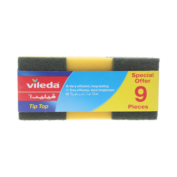 Vileda Tip Top Dishwashing Sponge 9 Pieces