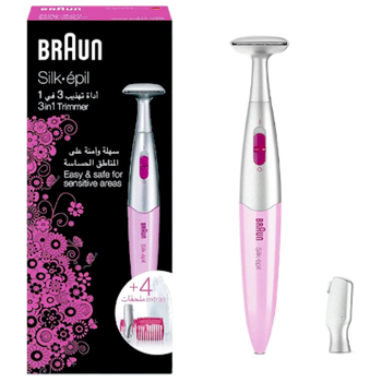 براون – ماكينة تشذيب الشعر الحريري للبشرة الحساسة وردي 1علبة