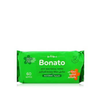 Bonato Natural Anti-Bacterial Wipes 60 Pieces