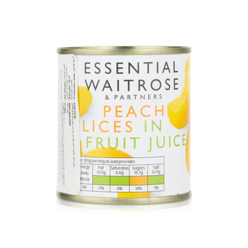 Waitrose Essential Peach Slices in Grape Juice 125g