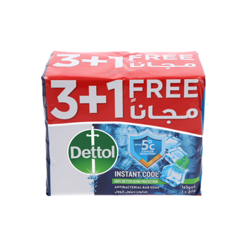 Dettol Instant Cool Anti-Bacterial Soap 4x165g