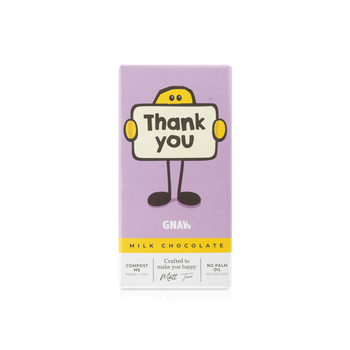 Gnaw Milk Chocolate Thank You Bar 80g