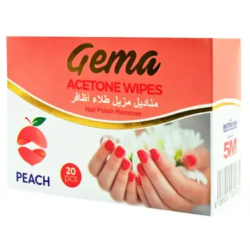 Gema Peach Acetone Wipes 20 Pieces